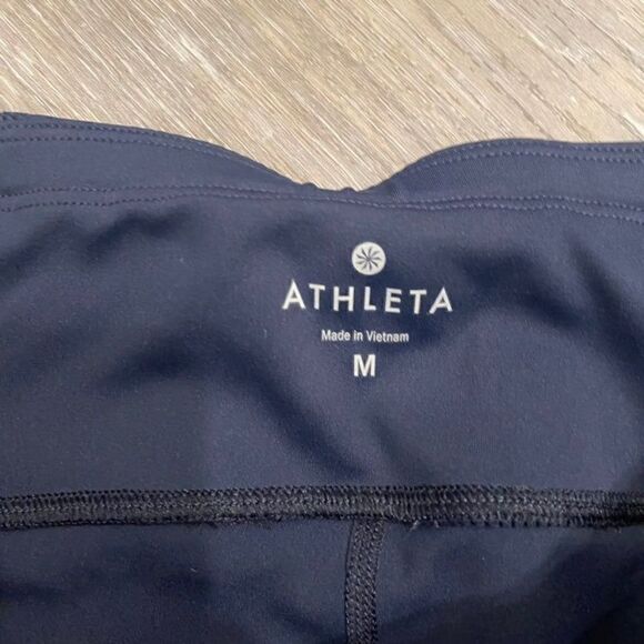Lot of 2 Athleta Black & Navy Atheltic Leggings Women M - Picture 3 of 5